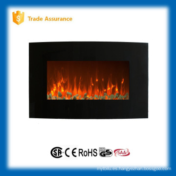 Clásico negro lineal curvado eléctrico de la chimenea de la chimenea grande 110-120V / 60Hz